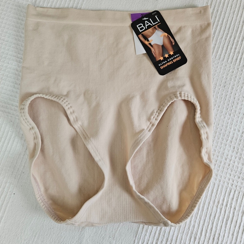 NEW Bali Ultra Control Shaping‎ Brief Sz 2XL Beige Nude High Waist Panty NWT
